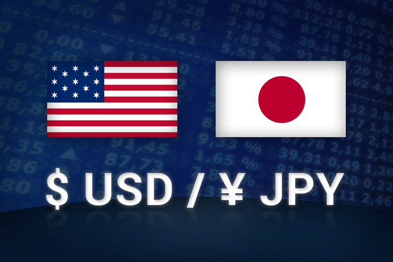 USD JPY live chart showing Japanese yen exchange rate against US dollar with technical indicators and trading trends.