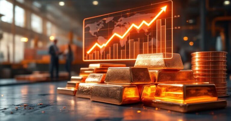 Copper futures trading graph with technical indicators