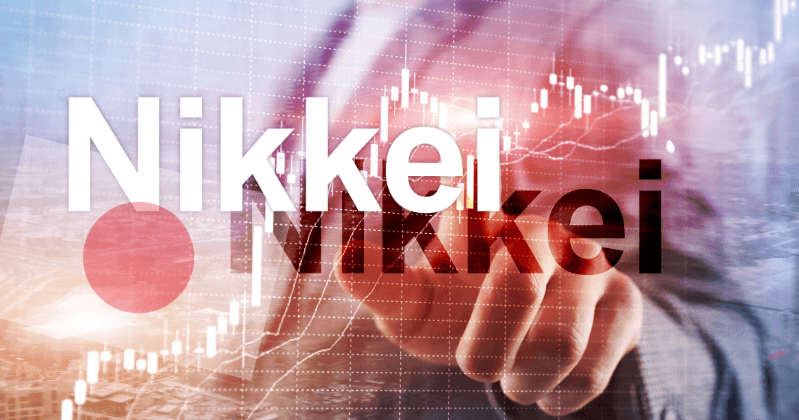 Nikkei 225 Index live chart showing historical performance, ETFs, futures, and technical analysis